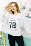 158844 Baskili Sardonlu Sweatshirt